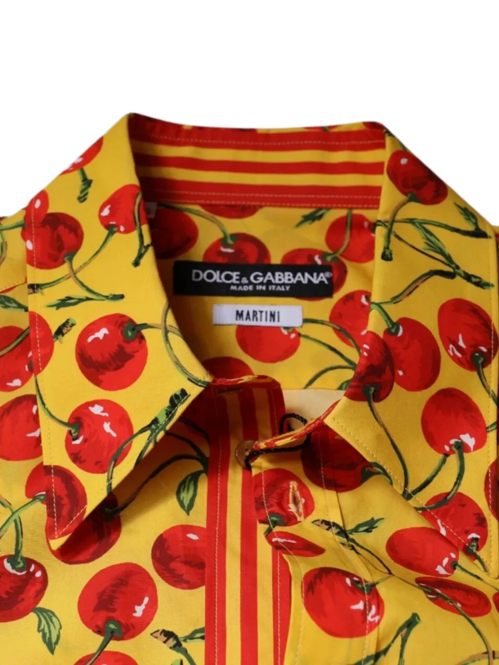 Dolce & Gabbana Martini overhemd met kersenprint Geel