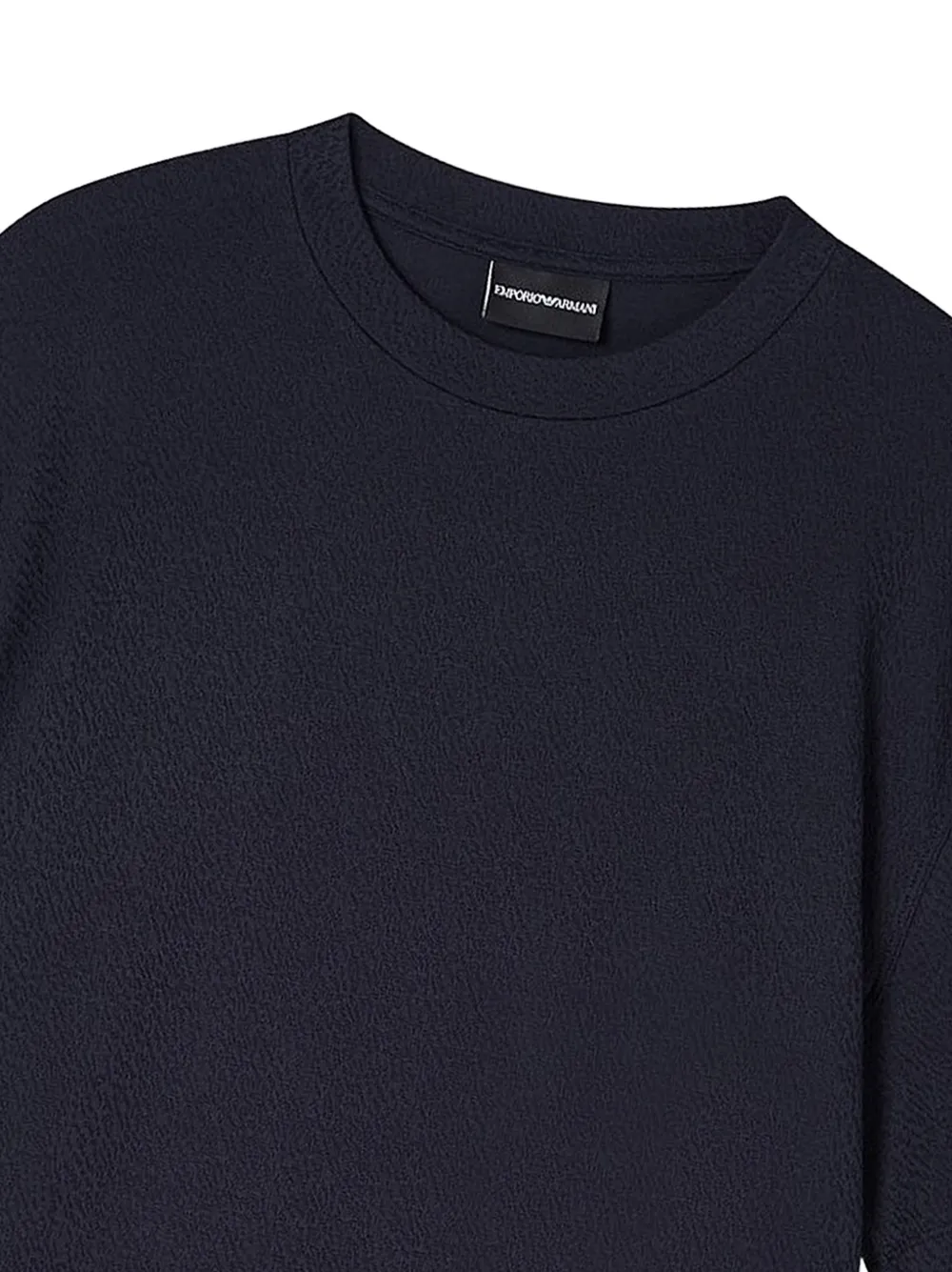 Emporio Armani Crêpe T-shirt met geborduurd logo Blauw