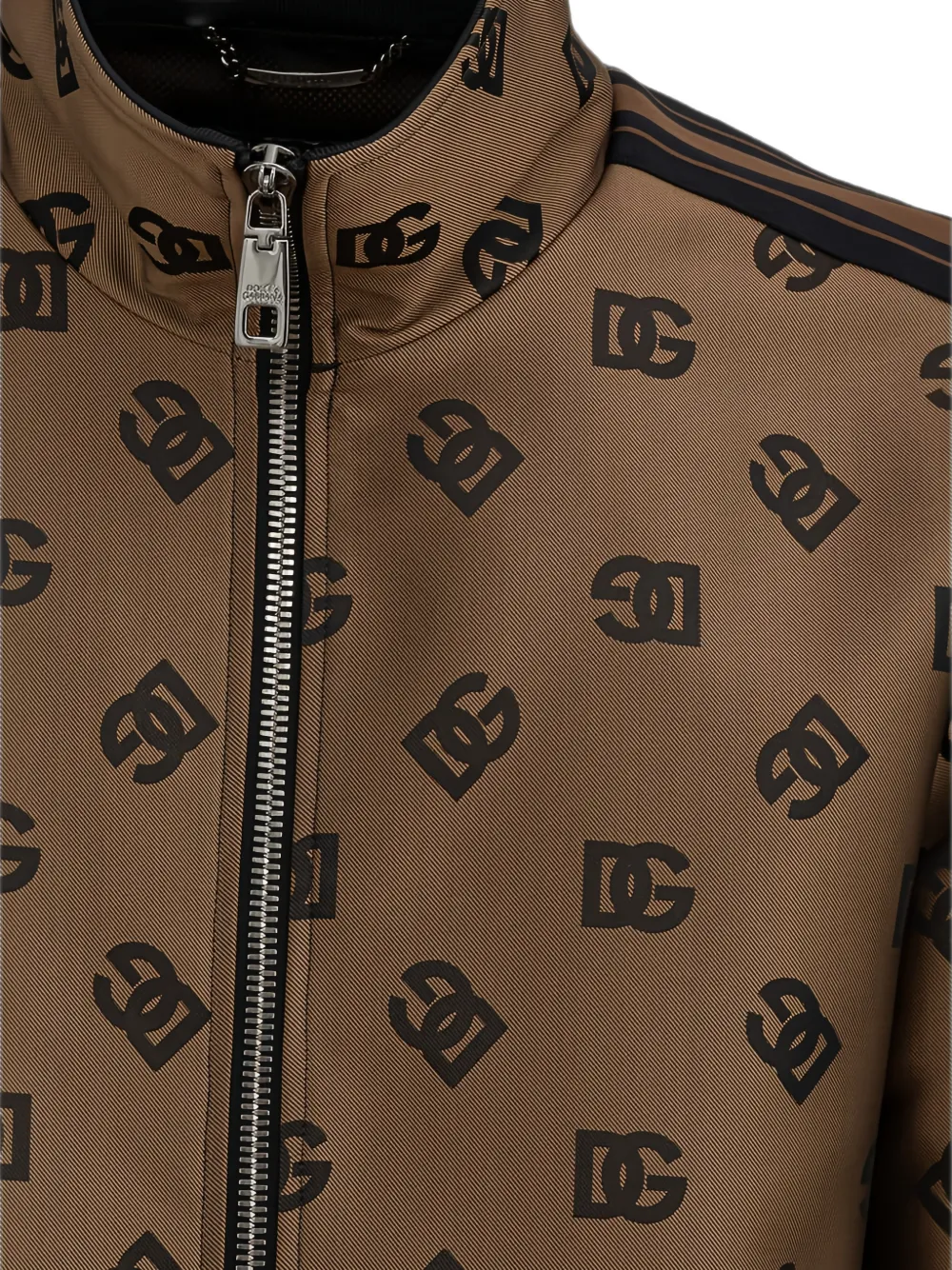 Dolce & Gabbana Trainingsjack met logo-print en hoge hals Bruin