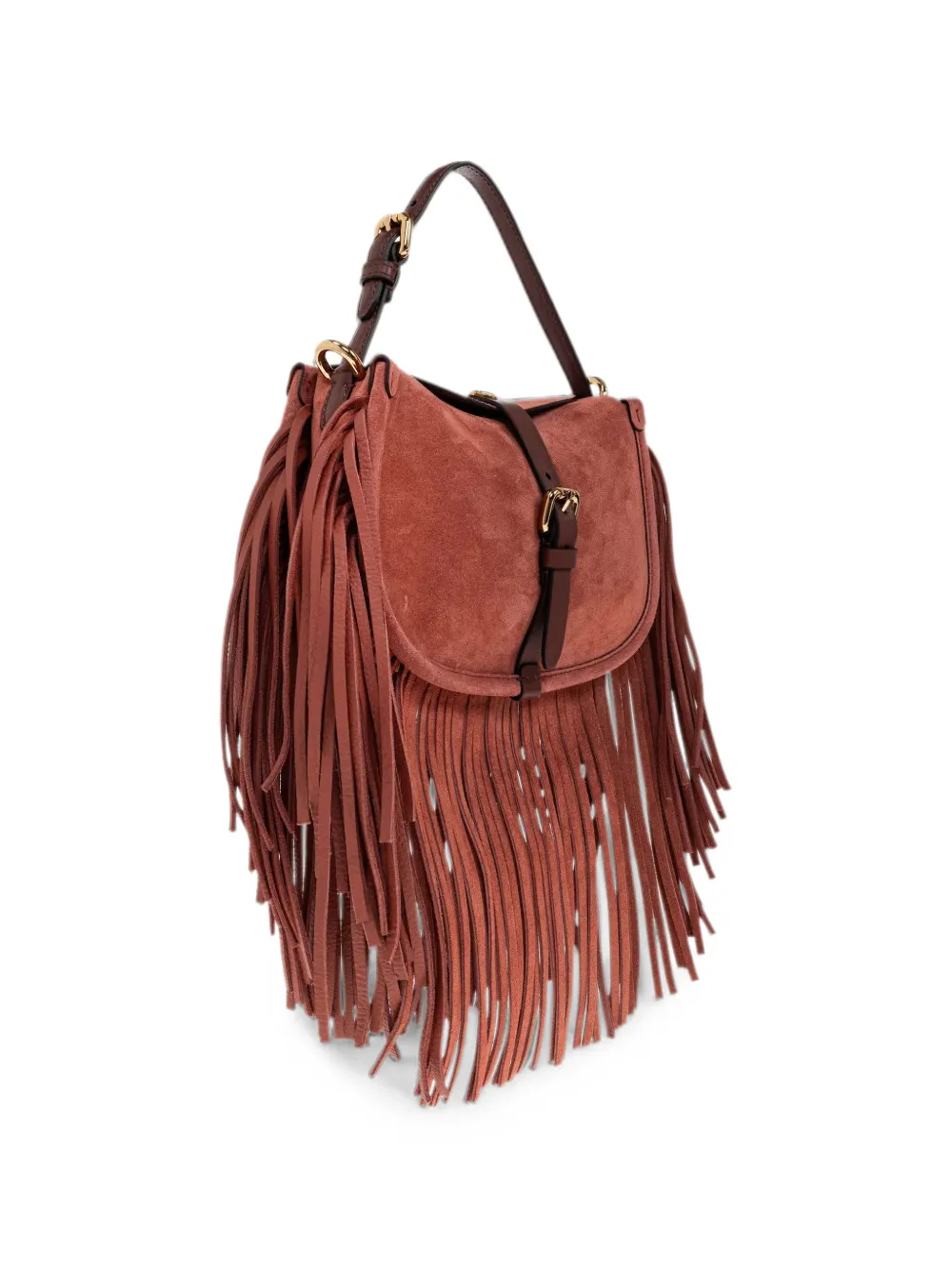 ETRO Medium schoudertas met franje en gespsluiting Rood