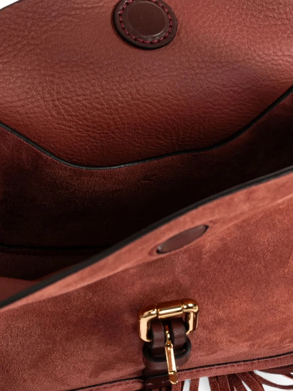 ETRO Medium schoudertas met franje en gespsluiting Rood