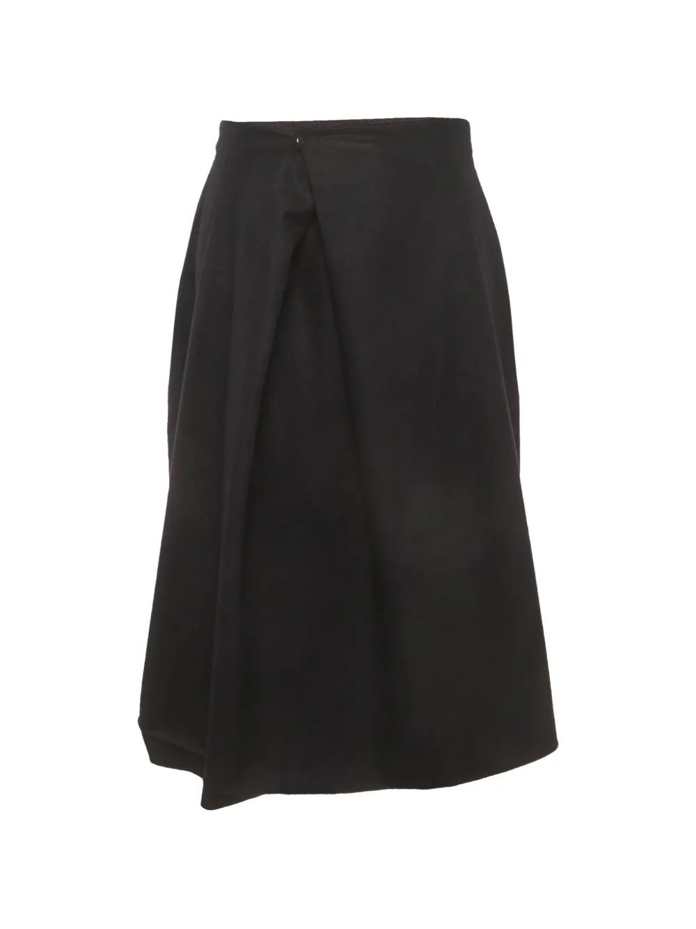 Jil Sander Pre-Owned pleated wool midi skirt - Nero