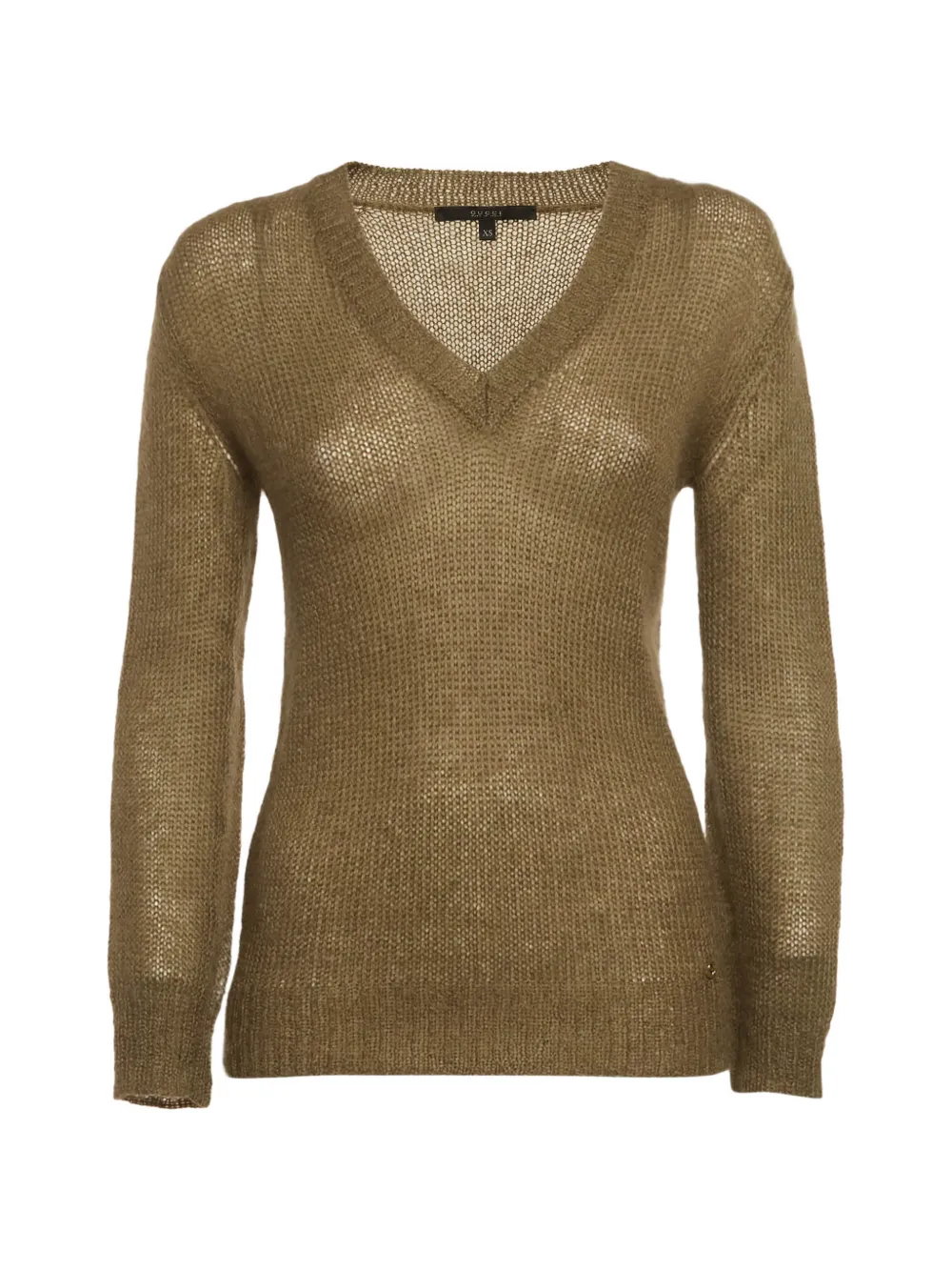 Gucci Pre-Owned open-knit V-neck sweater - Verde
