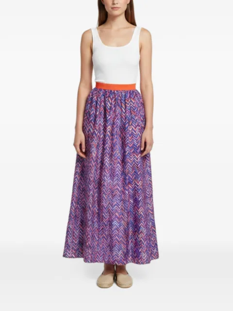 Roksanda zigzag-print flared maxi skirt