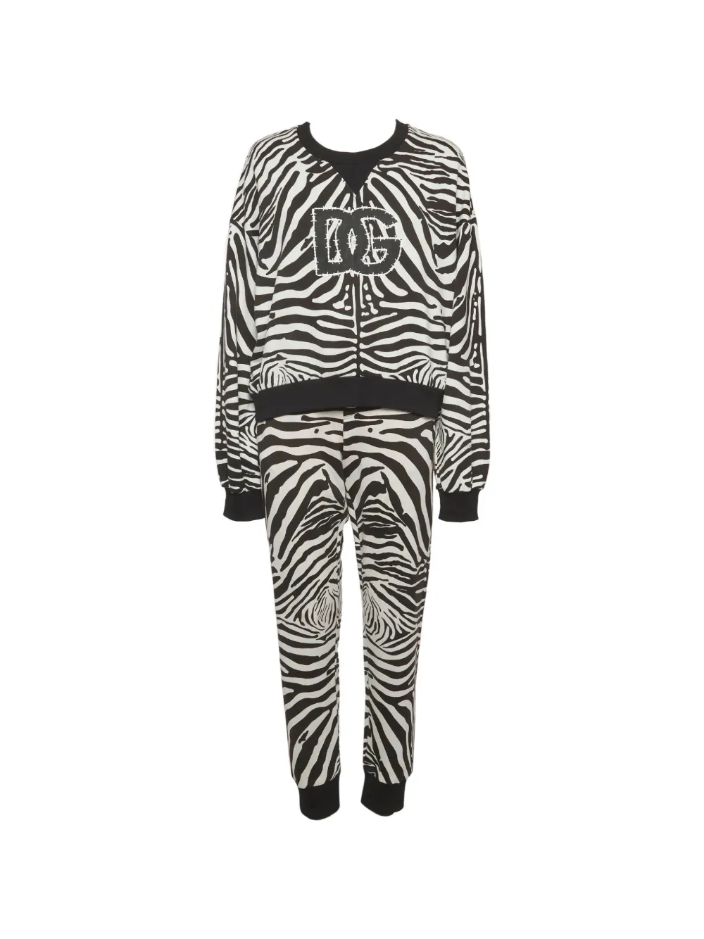 Dolce & Gabbana Pre-Owned zebra-print DG tracksuit - Bianco