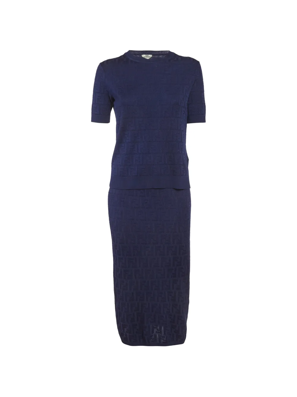 Fendi Pre-Owned FF motif jersey midi skirt set - Blu