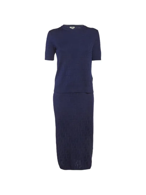 Fendi Pre-Owned FF motif jersey midi skirt set