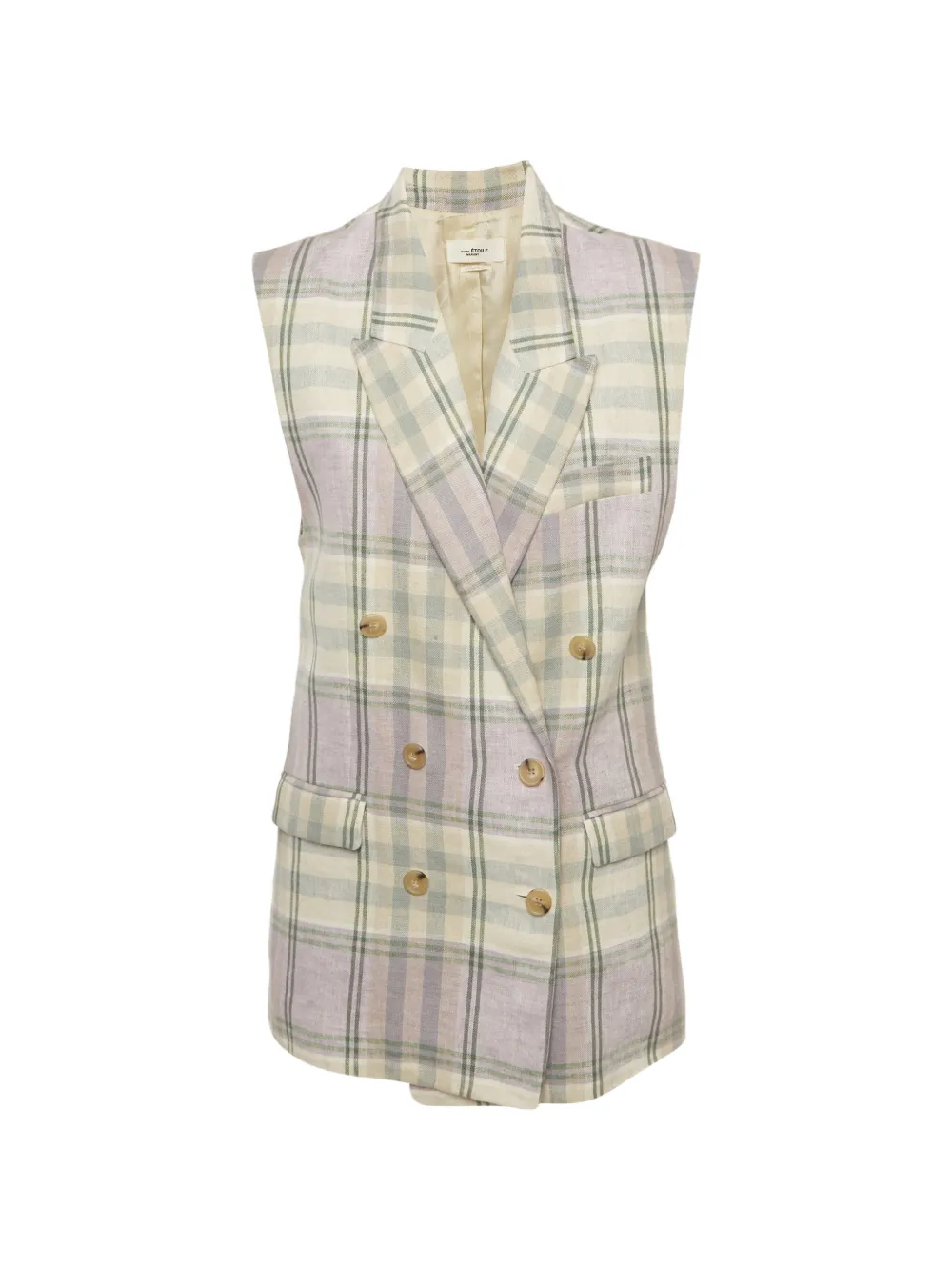 MARANT ÉTOILE plaid-pattern waistcoat and shorts set - Toni neutri