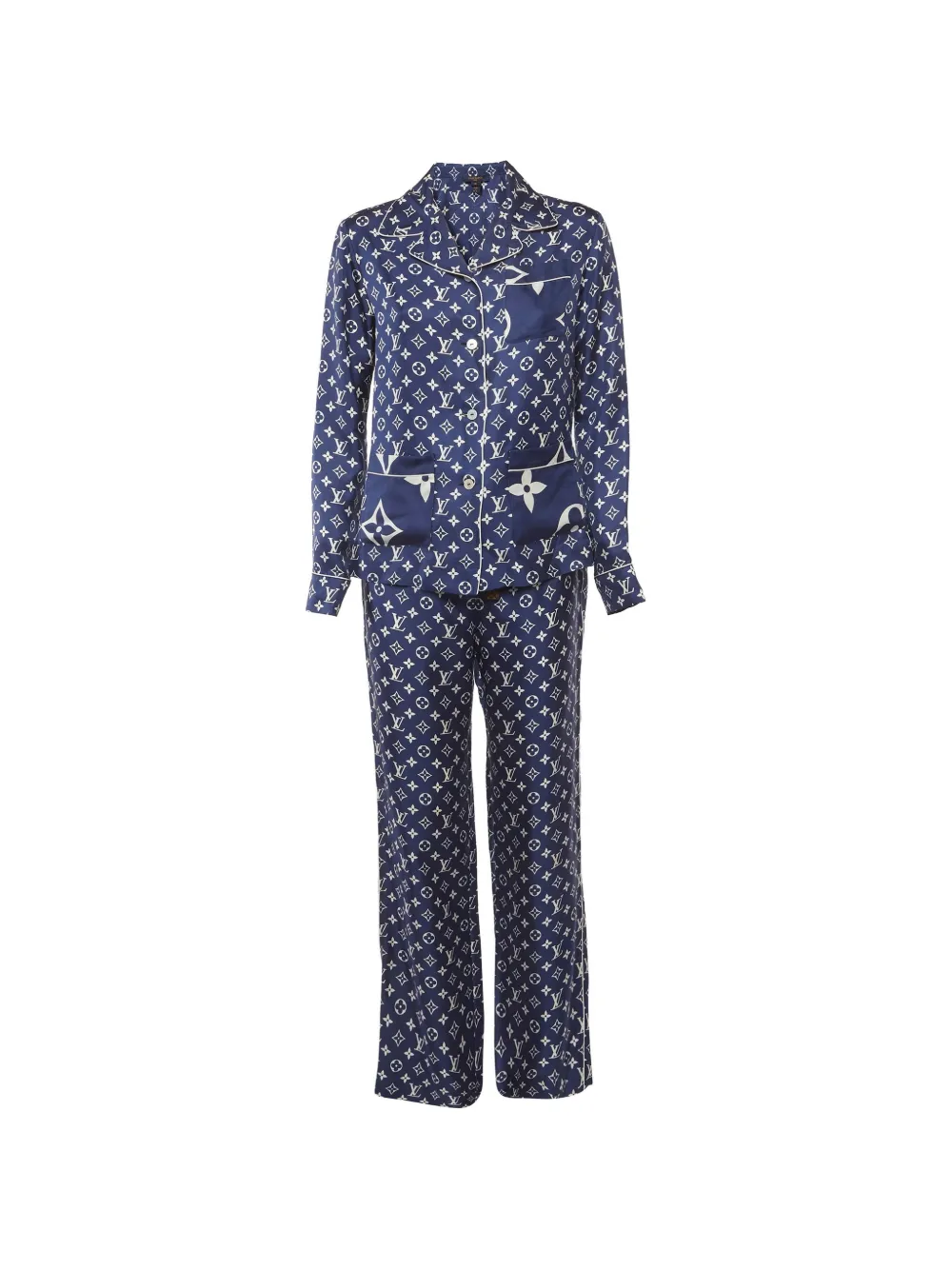 Louis Vuitton Pre-Owned Monogram silk pajamas - Blu
