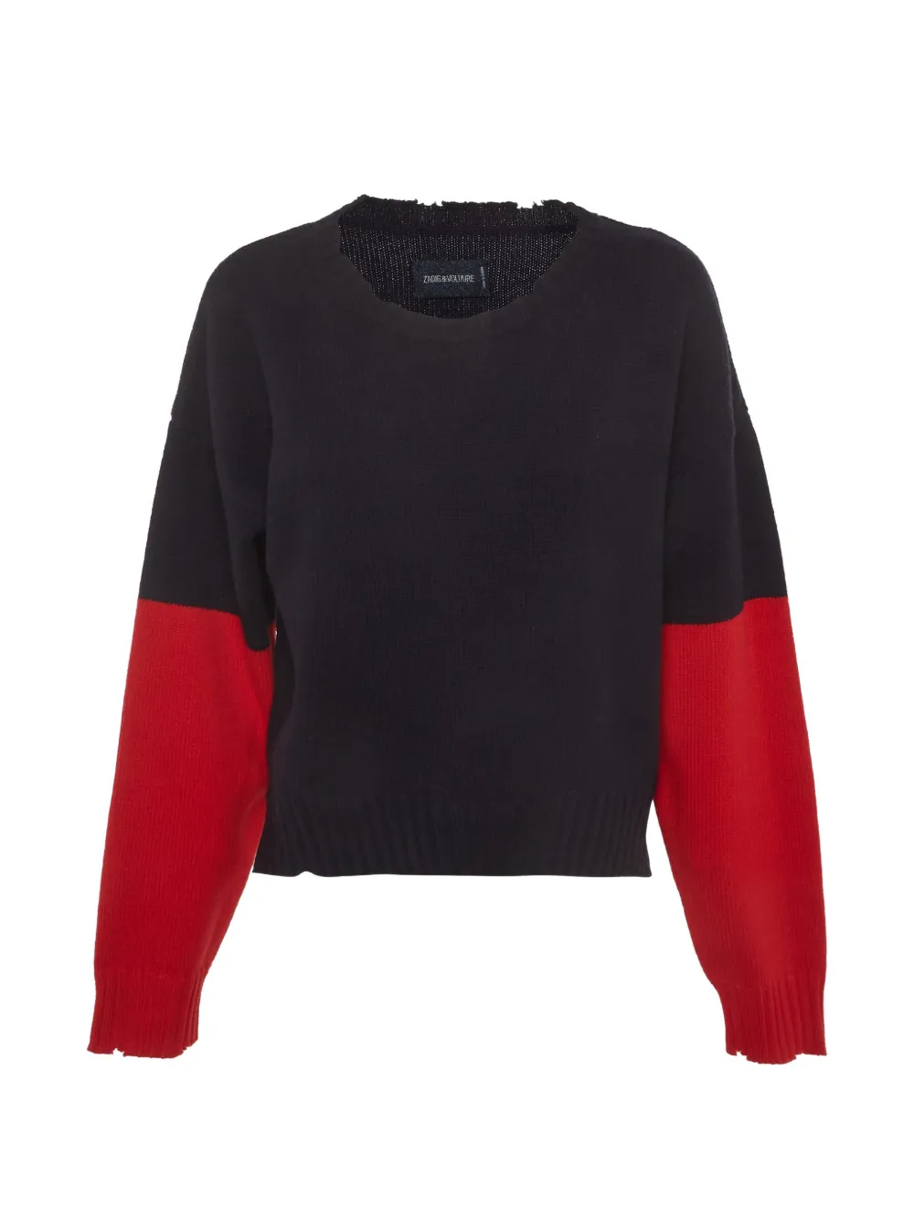 Zadig&Voltaire distressed colour-block wool sweater - Blu