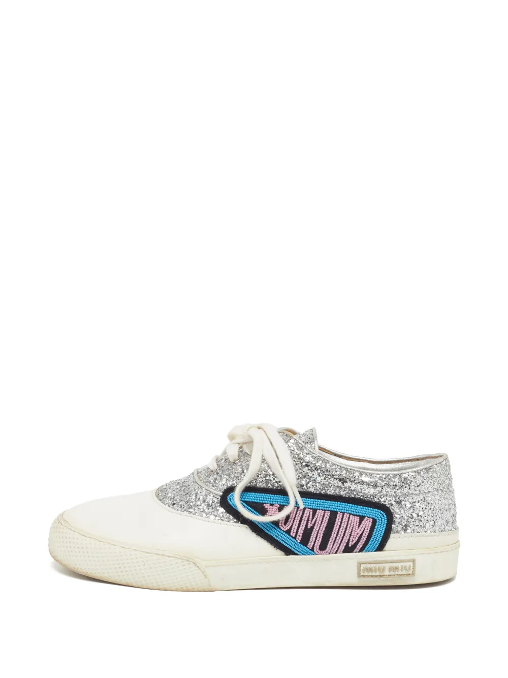 Miu Miu Pre-Owned patch sneakers - Weiß