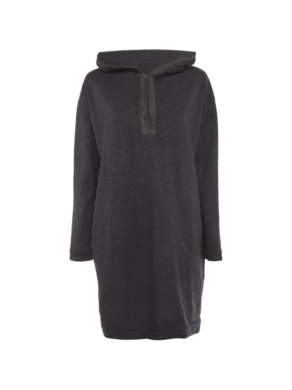 Brunello Cucinelli Vintage hooded mini dress - Grigio