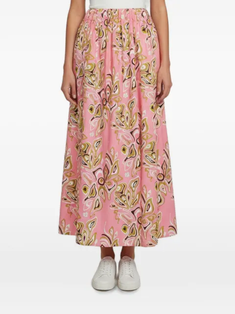 PUCCI Pre-Owned printed cotton midi skirt