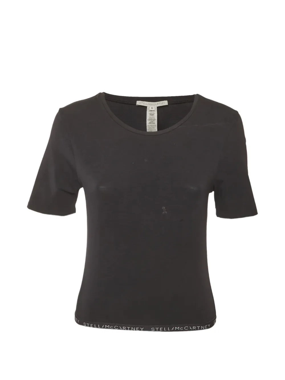 Pre-owned Stella Mccartney Logo-hem Crew-neck T-shirt In Black