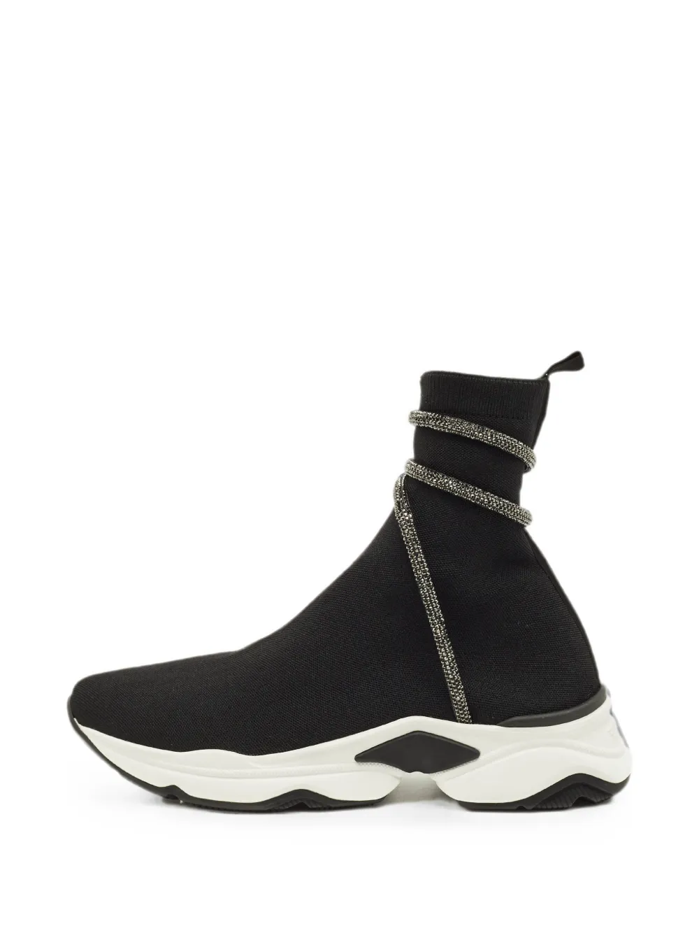 René Caovilla Cleo crystal-embellished high-top sneakers - Nero