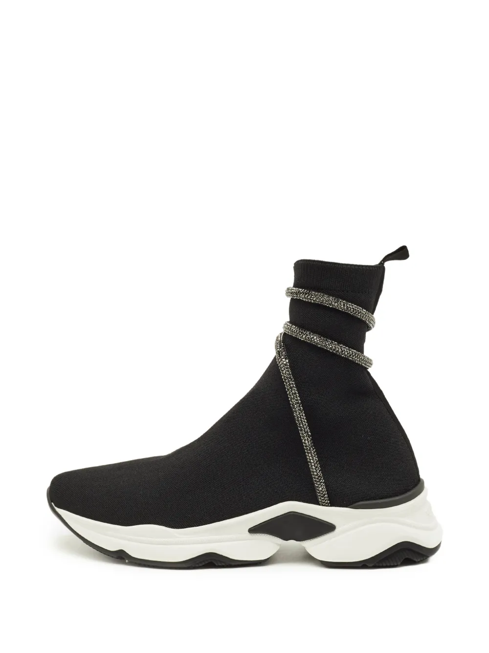 René Caovilla Cleo crystal-embellished high-top sneakers - Schwarz