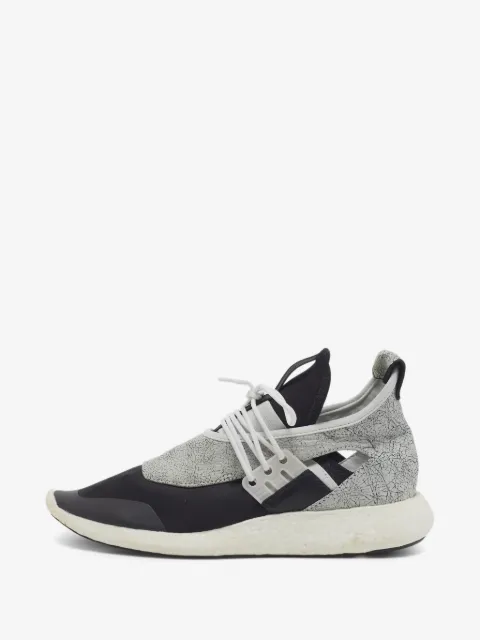 Y-3 baskets Elle Run en cuir craquelé