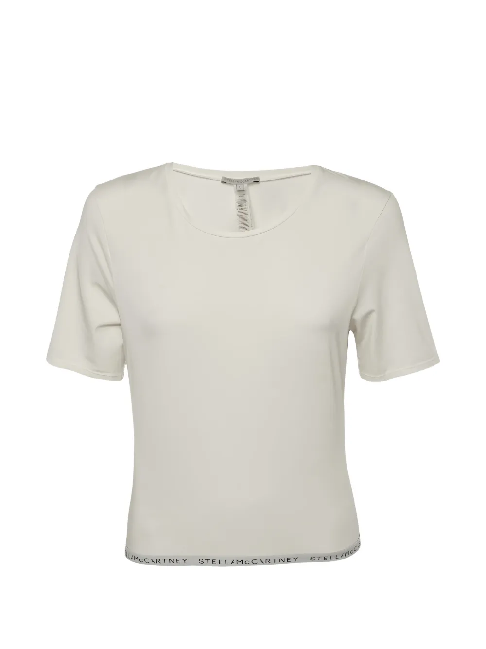 Pre-owned Stella Mccartney Logo-trim Crew-neck T-shirt In Neutral