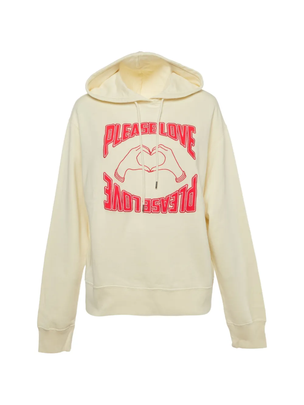 SANDRO Please Love drawstring cotton hoodie - Giallo