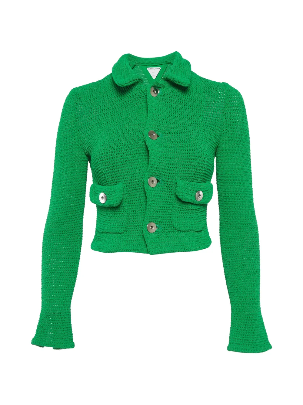 Pre-owned Bottega Veneta Crochet-knit Cardigan In Green