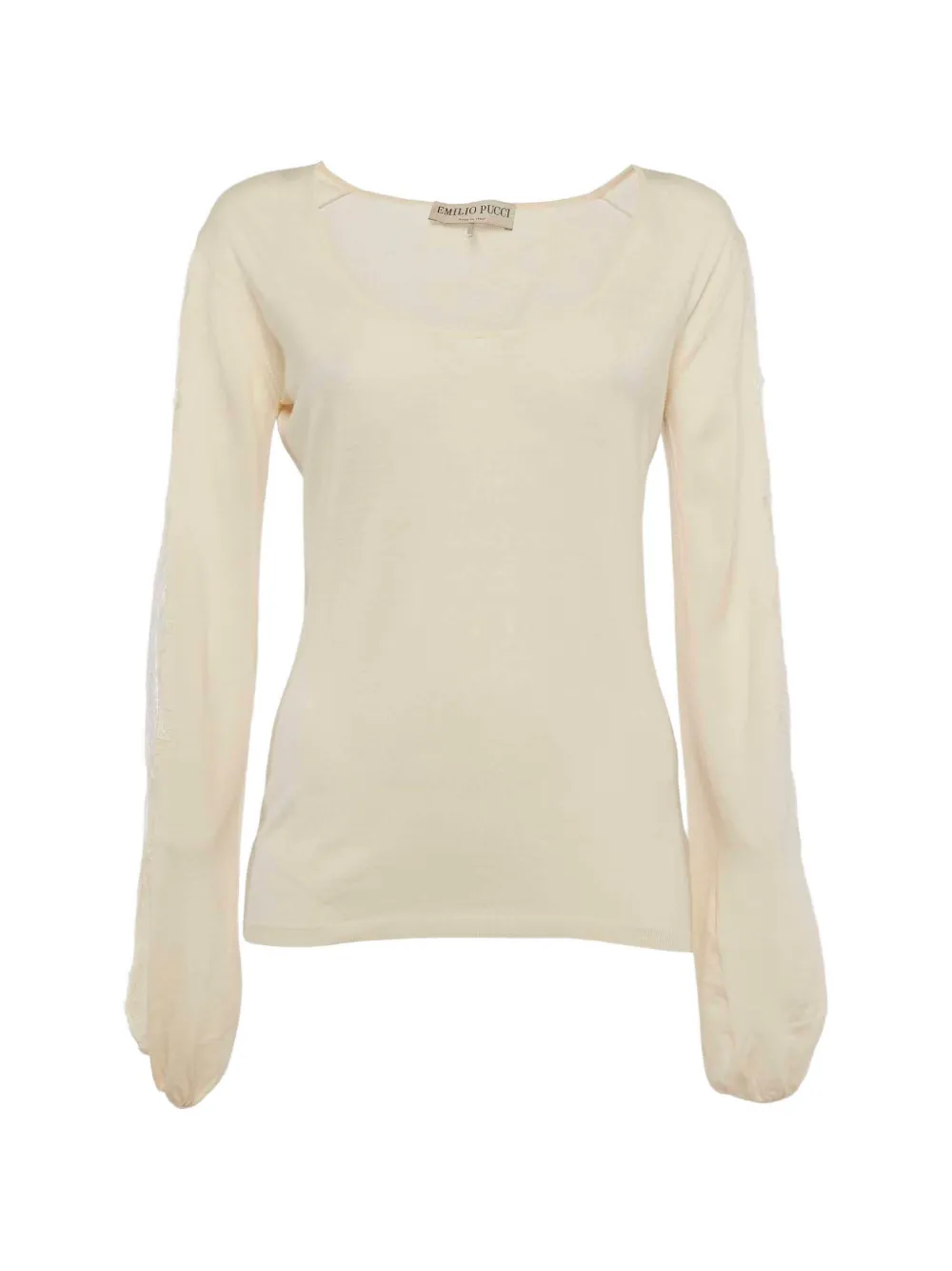 Pre-owned Pucci Lace-trim T-shirt In Neutral