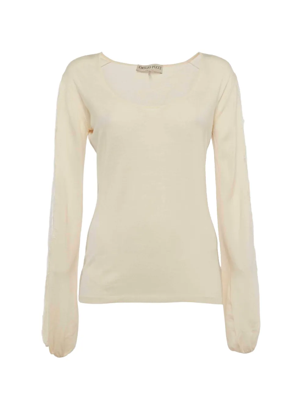 PUCCI Pre-Owned lace-trim T-shirt - Toni neutri