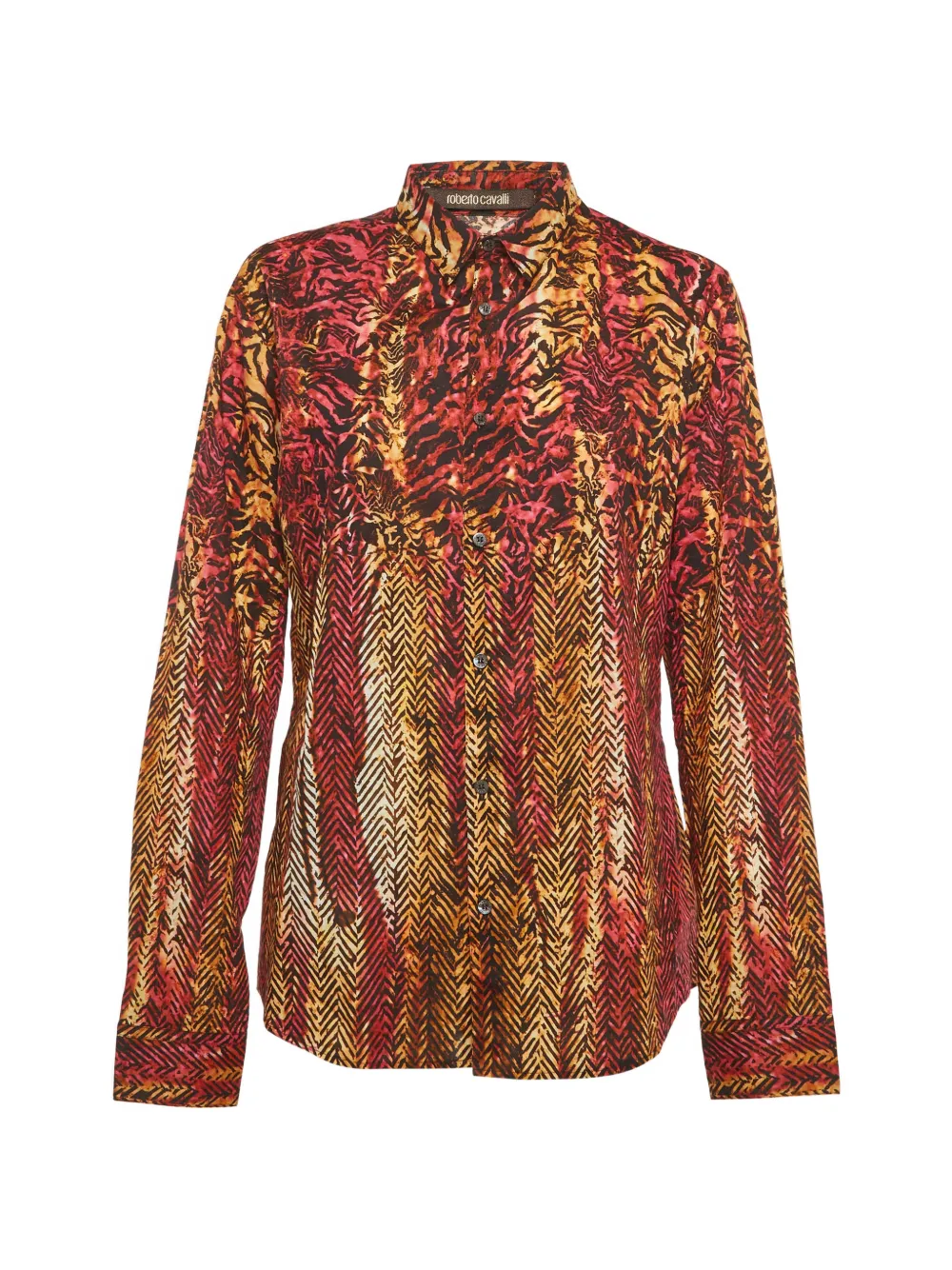 Roberto Cavalli Vintage chemise à imprimé abstrait - Rouge