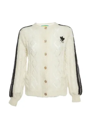 Gucci Pre-Owned x Adidas ケーブルニット カーディガン | ホワイト