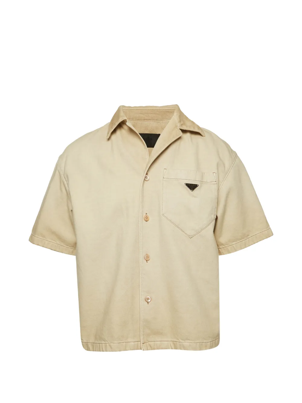 Pre-owned Prada Short-sleeve Denim Shirt In Neutral