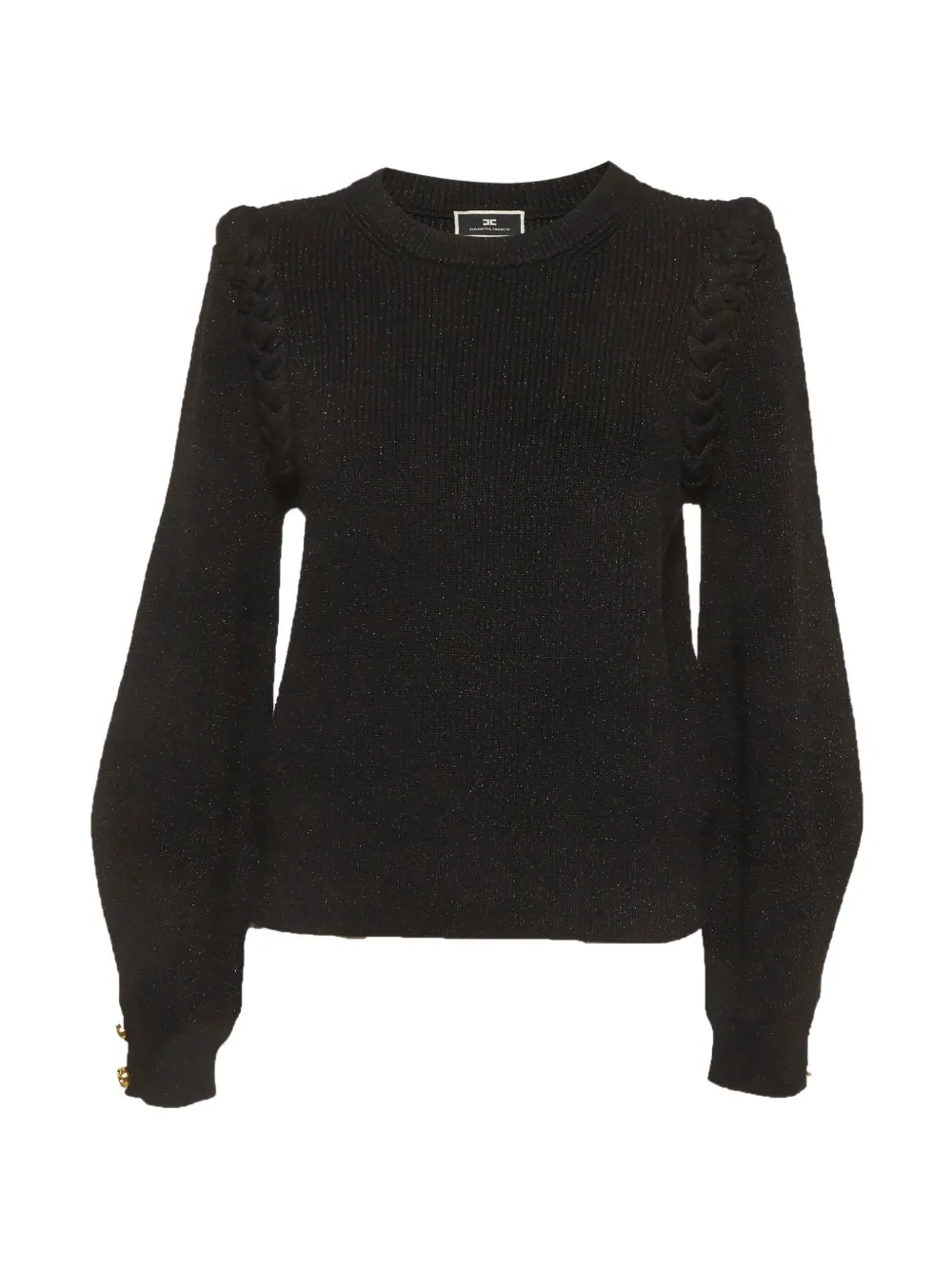 Elisabetta Franchi braided-trim rib-knit sweatshirt - Nero