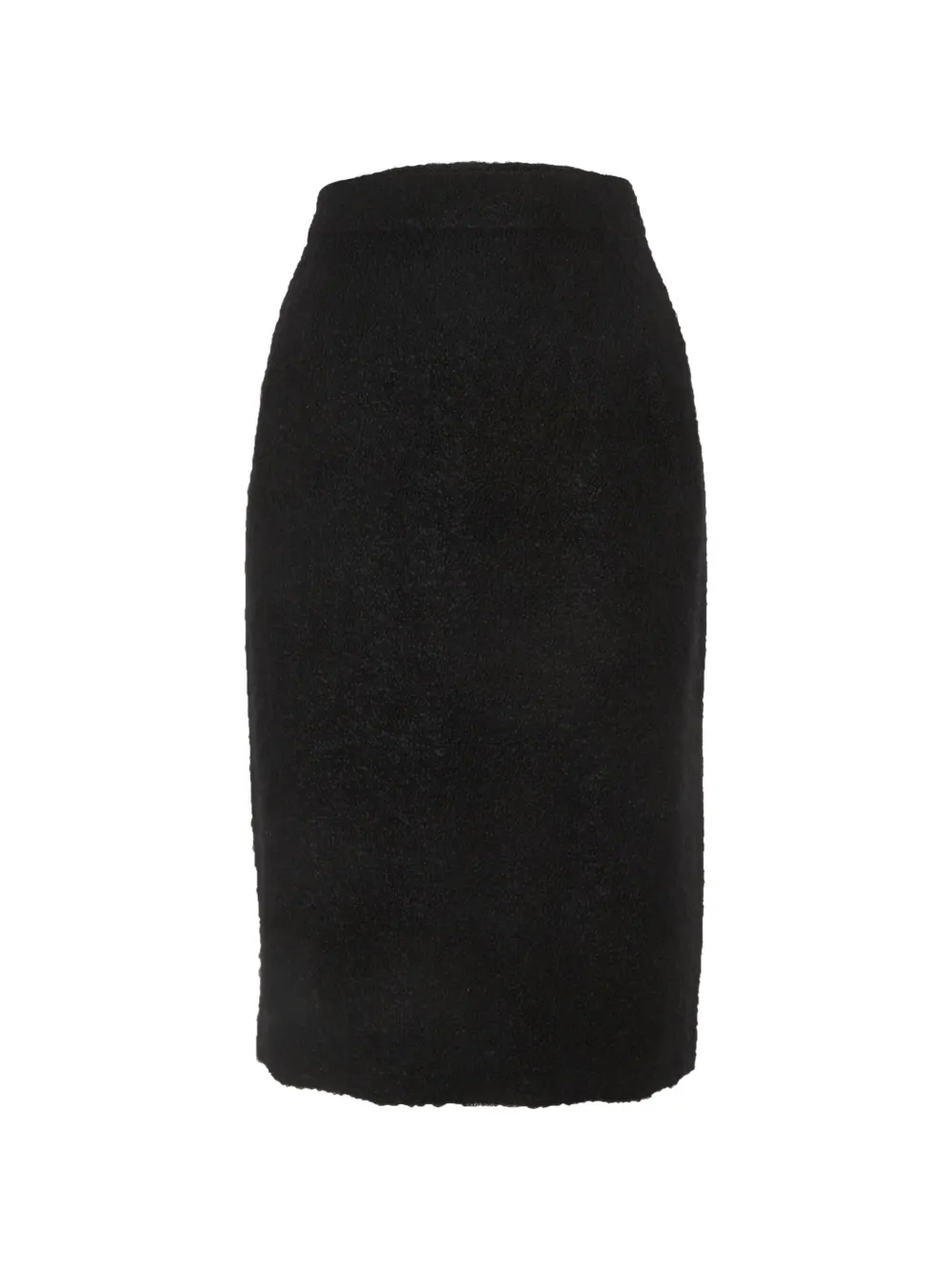 Celine Pre-Owned shearling pencil midi skirt - Nero