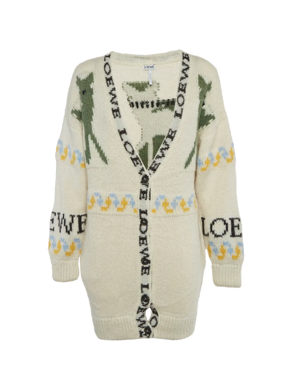 Loewe Pre-Owned intarsia knit cardigan - Nude