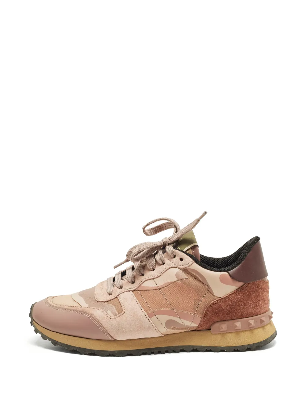 Valentino Garavani Pre-Owned Rockrunner camouflage lace up sneakers - Rosa