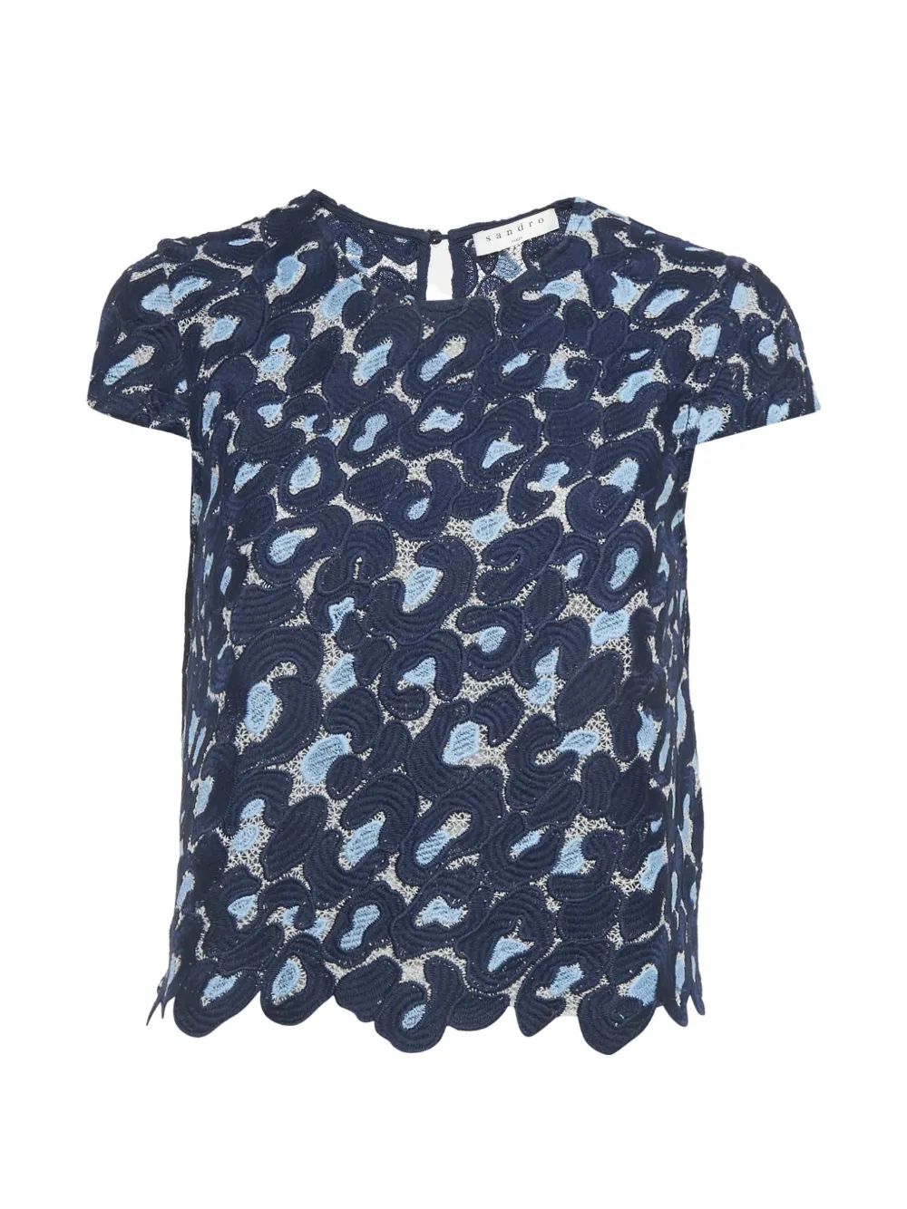 SANDRO lace cropped T-shirt - Blu