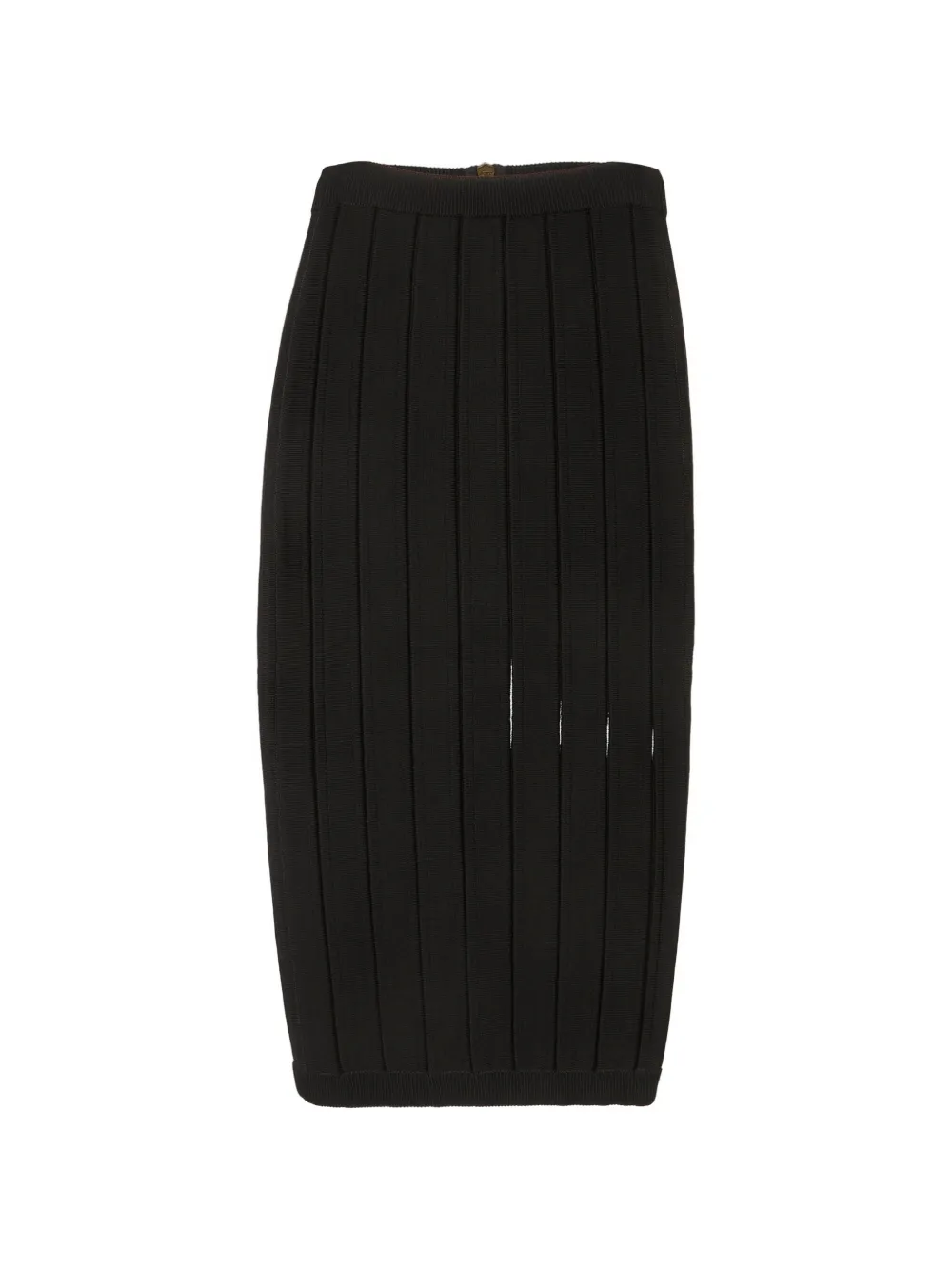 Balmain Pre-Owned sheer-panel bodycon midi skirt - Nero
