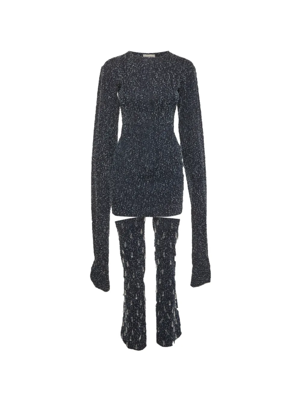 424 embellished textured set - Blu