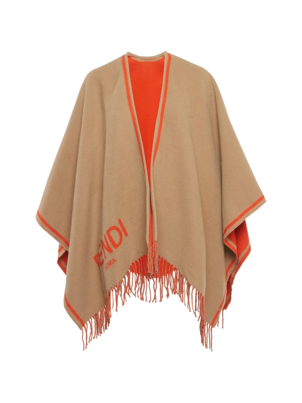 Fendi Pre-Owned logo-detail poncho - Toni neutri