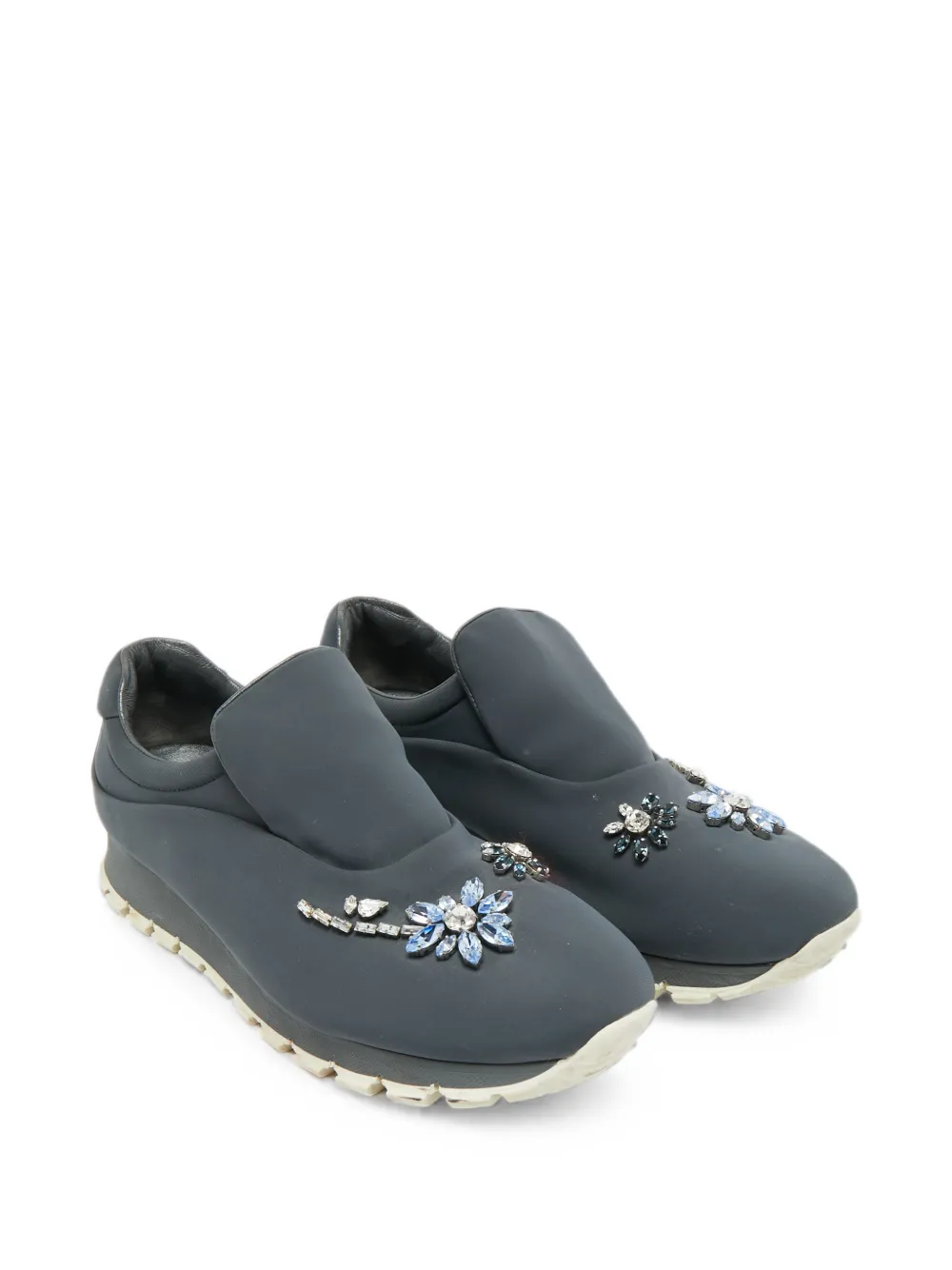 Prada Pre-Owned crystal-embellishment sneakers - Blu