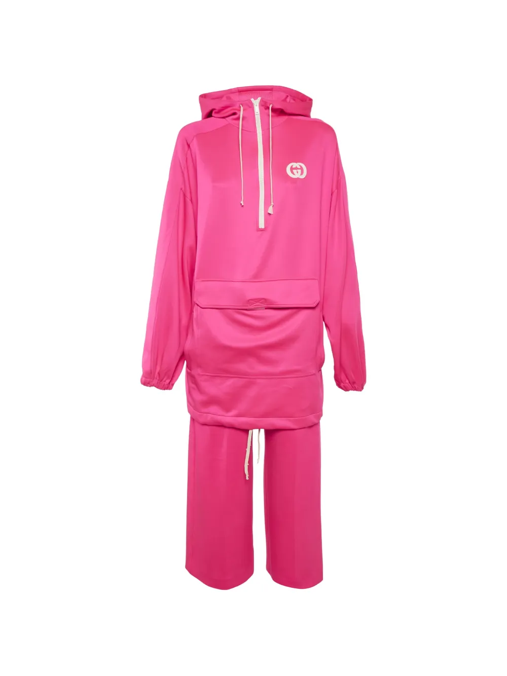 Gucci Pre-Owned Interlocking G logo patch hoodie track pants - Rosa