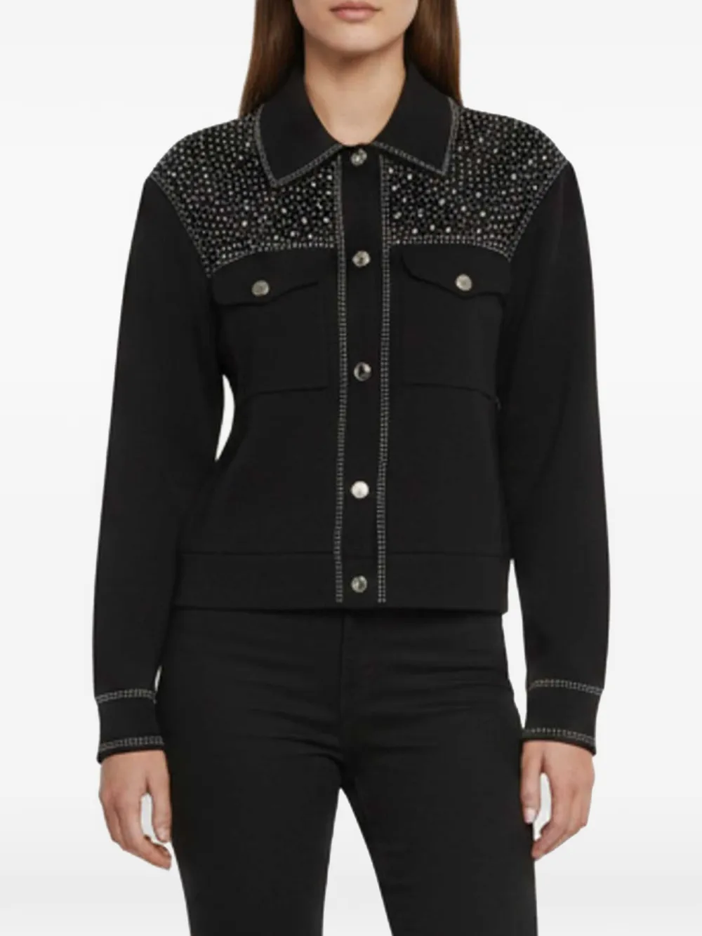 Maje rhinestone-embellished cardigan - Nero