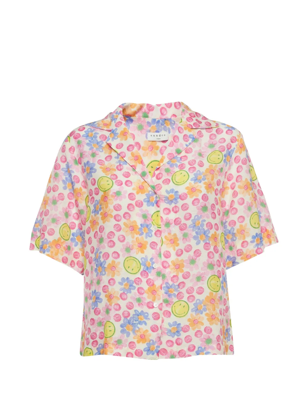 SANDRO x Smiley floral-print shirt - Toni neutri