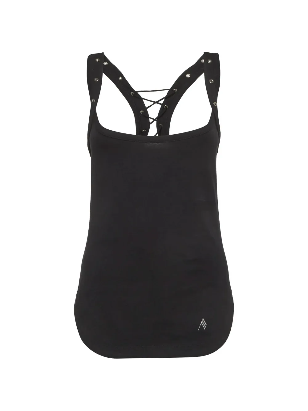 Pre-owned Attico Eyelet-detail Lace-up Tank Top In Black