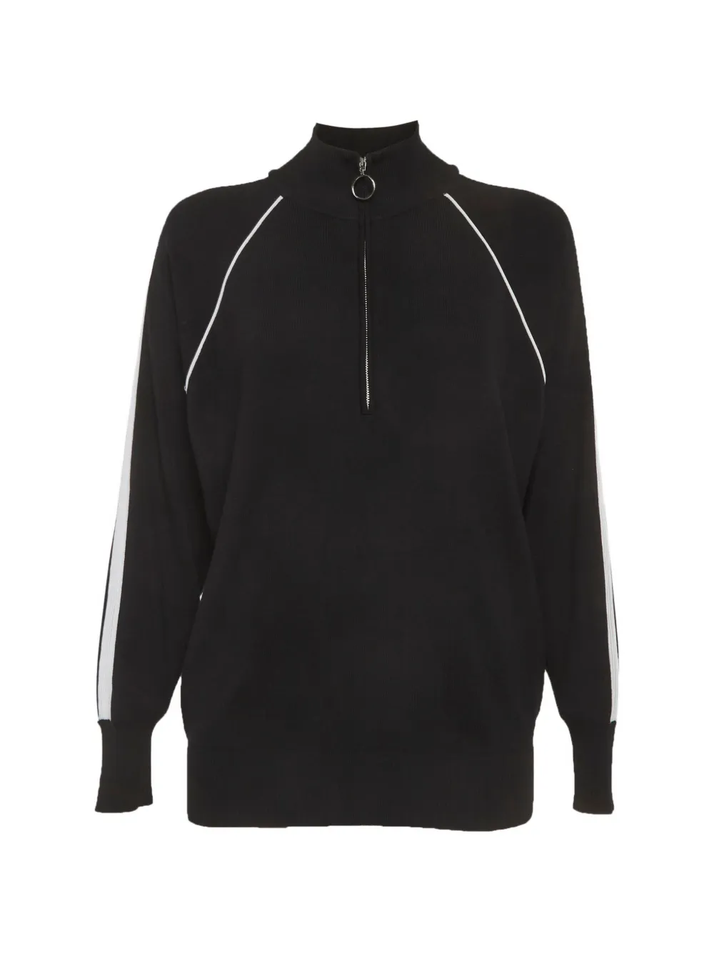 SANDRO piped-trim half-zip sweater - Nero