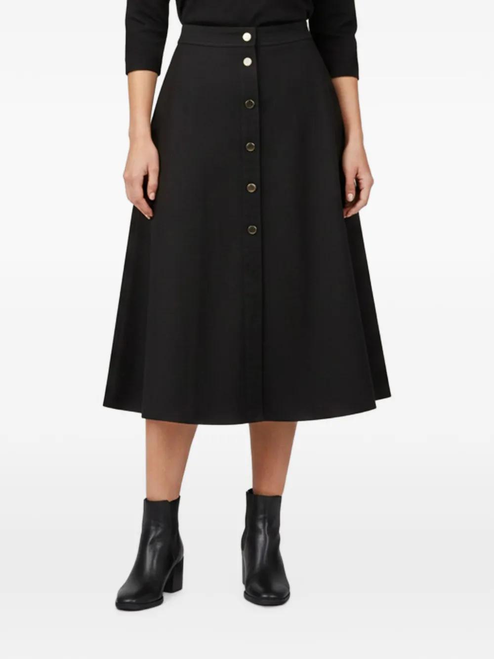 Escada Pre-Owned Rosara A-line midi skirt - Nero