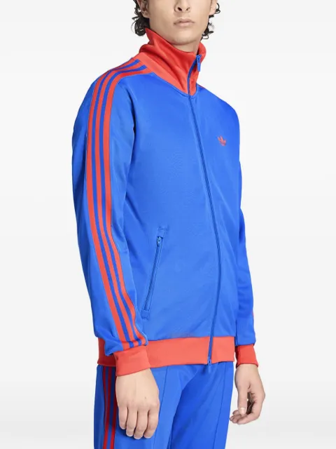 adidas logo-embroidered striped sweatshirt
