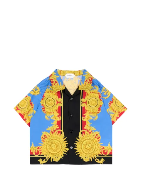 Versace Kids Barocco-print short-sleeve shirt