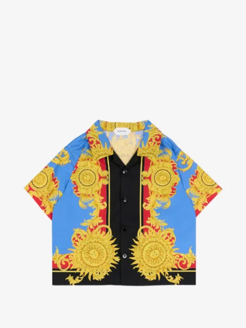 Versace Kids Barocco-print short-sleeve shirt