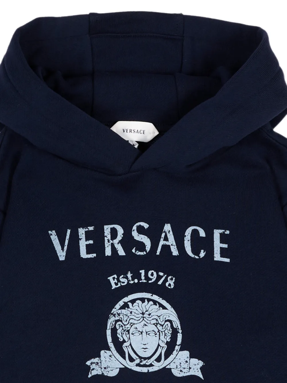 Versace Kids Hoodie met Medusa-print en logo-print Blauw