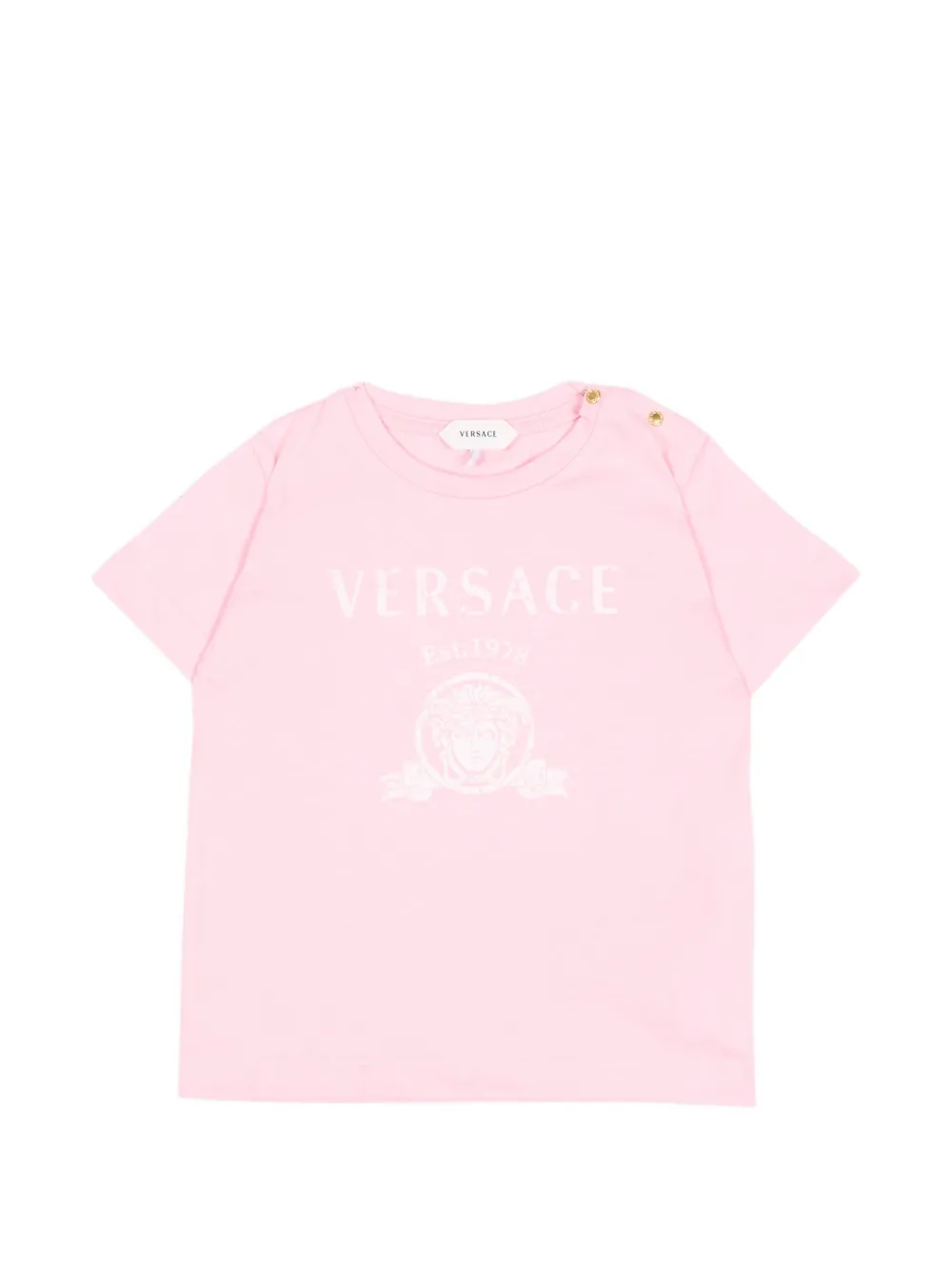 Versace Kids logo-print cotton T-shirt - Rosa