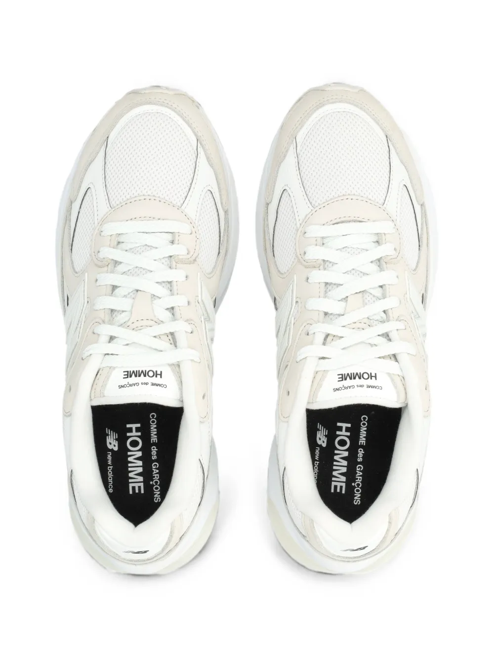 Comme des Garçons Homme panelled lace-up sneakers Wit